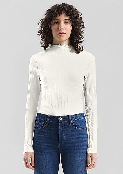 QS Langarmshirt T-Shirt Shirt mit Ajourmuster günstig online kaufen