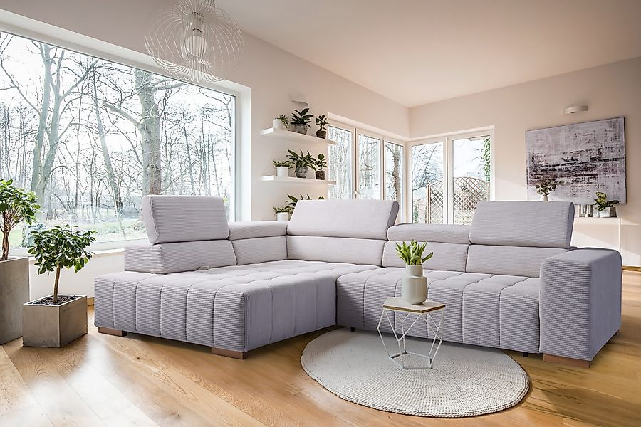 exxpo - sofa fashion Ecksofa "Elianos, hoher Sitzkomfort, aufwendige Kreuzs günstig online kaufen