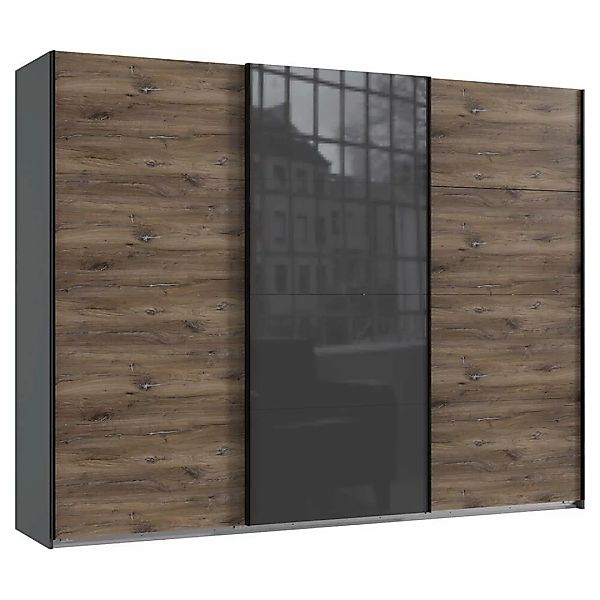 Lomadox Schwebetürenschrank VIESTE-43 Kleiderschrank, 270cm breit, graphit günstig online kaufen