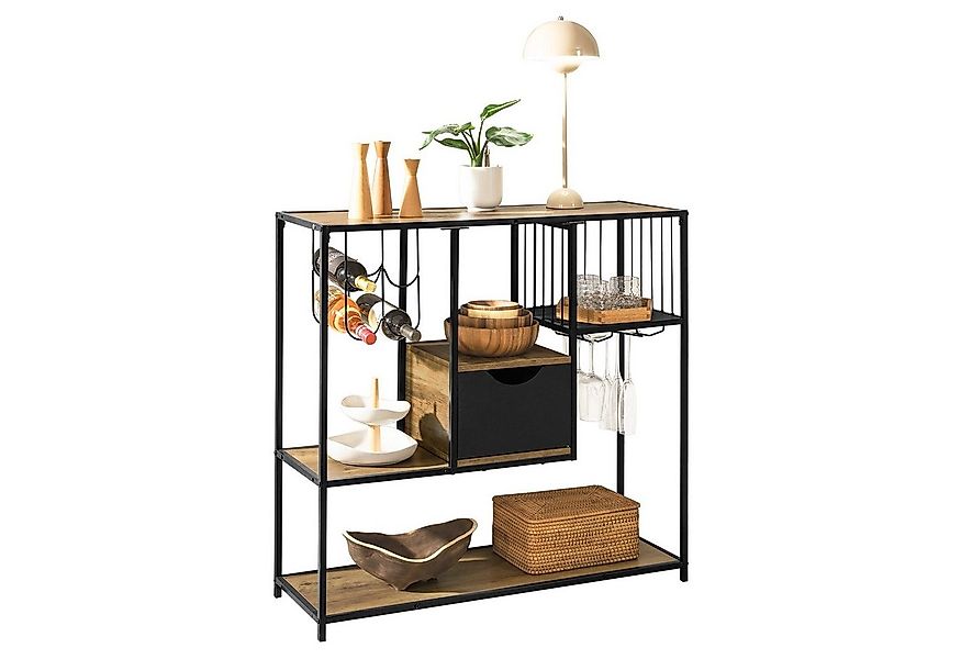 SoBuy Küchenregal FSB56, mit Ablagen und Flaschenhaltern Standregal Mikrowe günstig online kaufen