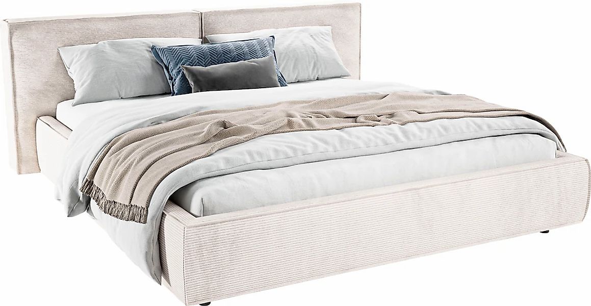 INOSIGN Polsterbett "Adrina mit Biesenoptik, Feincord und Luxus-Microfaser" günstig online kaufen