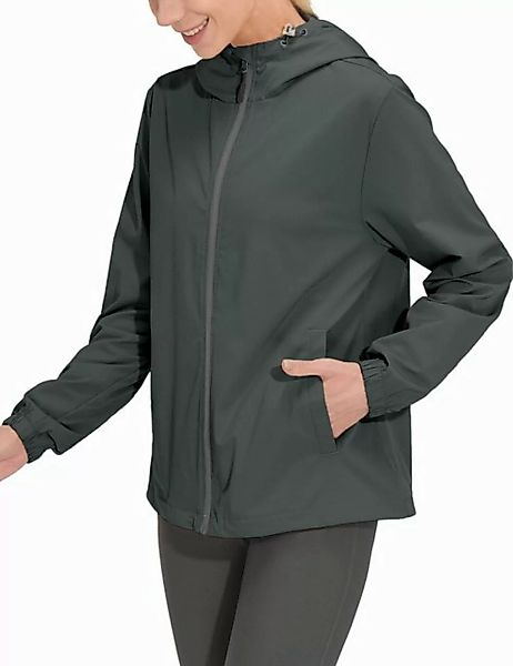 Fleecejacke Sportjacke mit Kapuze Softshelljacke Wasserabweisend Grau-L günstig online kaufen