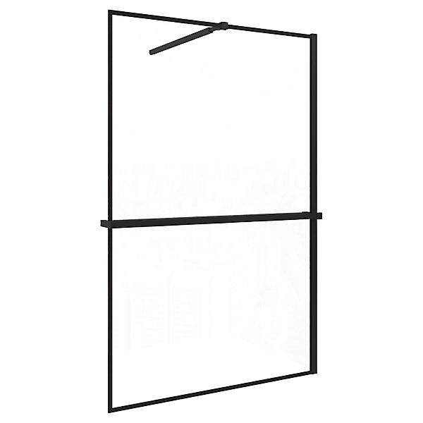 AICA 80x200cm Walk In Schwarz Aluminiumrahmen Duschwand mit Duschregal Hand günstig online kaufen