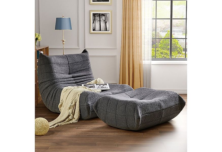 STILVORA Sitzsack Relaxsessel Indoor-Lazy Sofa mit Fußstütze & Hochelastisc günstig online kaufen