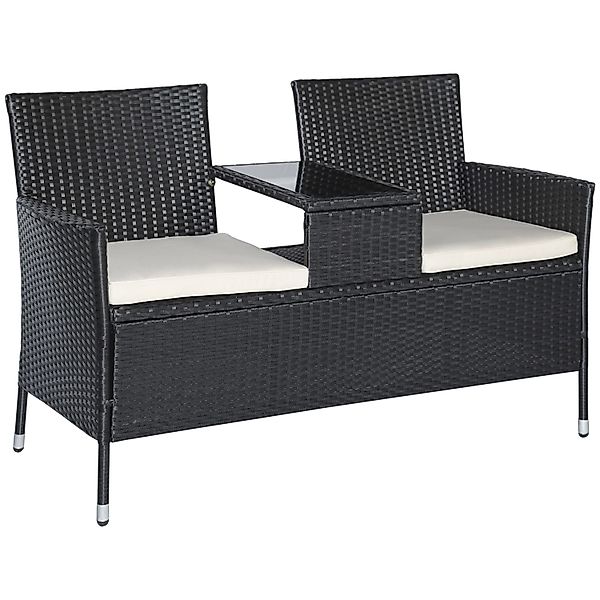 Outsunny Polyrattan Gartenbank mit Tisch günstig online kaufen