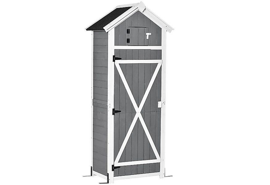 Outsunny Gerätehaus mit Tür, Dach, Gartenlagerschrank mit Hacken, BxT: 78x5 günstig online kaufen