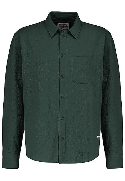 SUBLEVEL Langarmhemd Strukturiertes Oberteil mit Brusttasche und Knopfleist günstig online kaufen