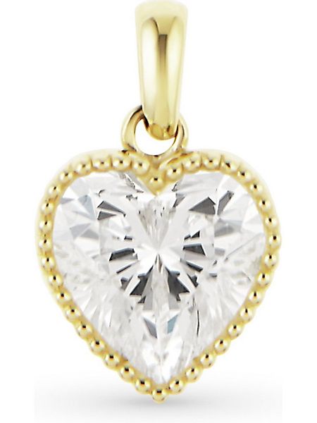 FAVS Kettenanhänger FAVS Damen-Anhänger 375er Gelbgold 1 Zirkonia Herz günstig online kaufen