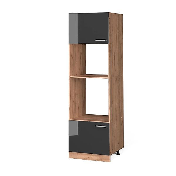 Vicco Mikrowellenschrank R-Line Anthrazit Hochglanz/Goldkraft Eiche 60 cm günstig online kaufen