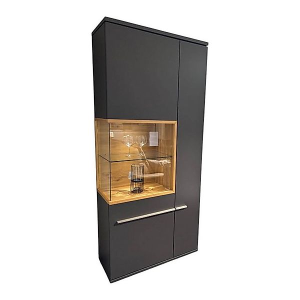Musterring Standvitrine Vitrine Aterno Front Und Korpus Schiefergrau Grau A günstig online kaufen