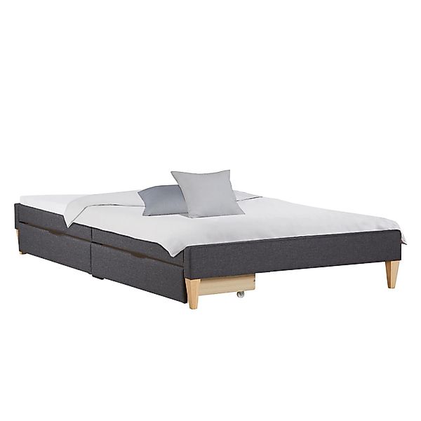 Homestyle4u Polsterbett 140x200 mit Lattenrost Matratze und Bettkästen in G günstig online kaufen