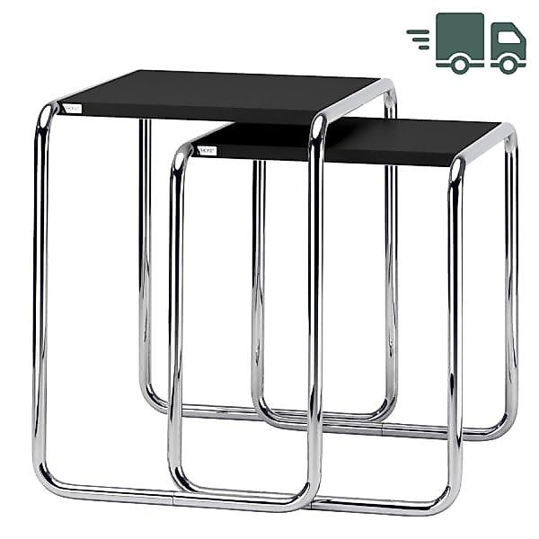 THONET Beistell- und Satztisch SET B 9 a+b schwarz | Gestell chrom günstig online kaufen