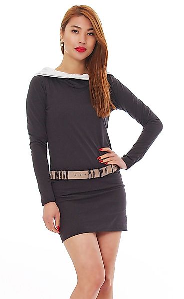 Mississhop Shirtkleid Kapuzenshirt Kapuzenkleid Longshirt Tunika günstig online kaufen