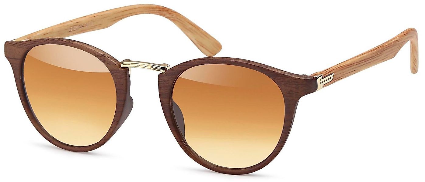styleBREAKER Sonnenbrille Panto Sonnenbrille Holz Optik günstig online kaufen