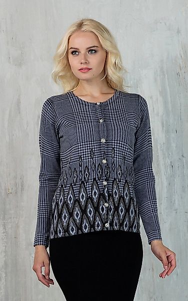 Passioni 2-in-1-Strickjacke Twinset mit Hahnentrittmuster günstig online kaufen