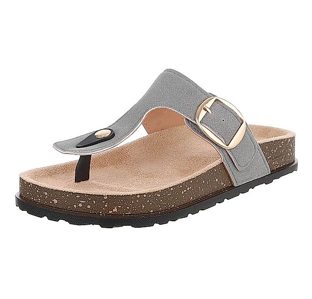 Ital-Design Modische Flip-Flops mit Schnalle für Damen Zehentrenner (915122 günstig online kaufen