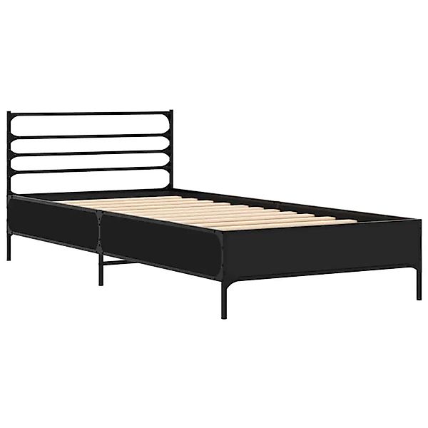 vidaXL Bettgestell Schwarz 100x200 cm Holzwerkstoff und Metall 845587 günstig online kaufen