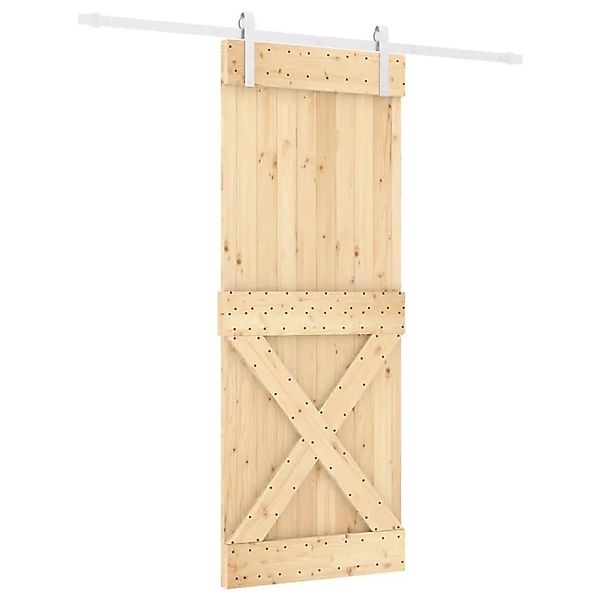 vidaXL Schiebetür mit Beschlag 80x210 cm Massivholz Kiefer 3203039 günstig online kaufen