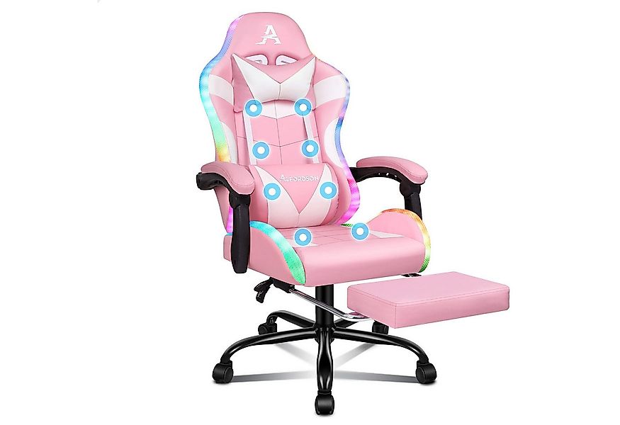 ALFORDSON Gaming-Stuhl Massagestuhl mit LED, ergonomischer Schreibtischstuh günstig online kaufen