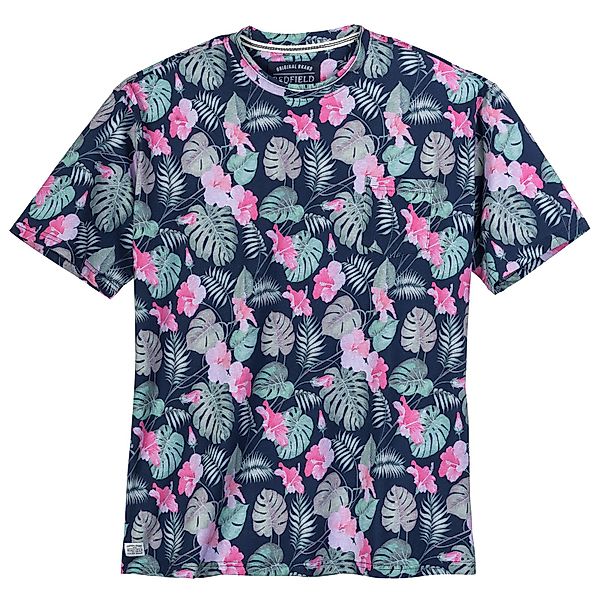 redfield Rundhalsshirt Redfield XXL T-Shirt Floralmuster günstig online kaufen