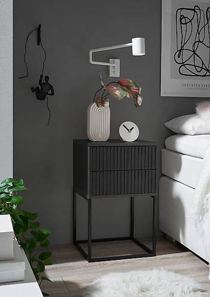 Schlafkontor Nachtkommode "Marle Nachtkonsole, Nachtkästchen auf Metall-Fuß günstig online kaufen