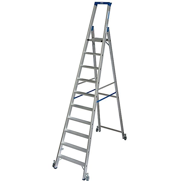 Krause Stehleiter Stabilo 10 Stufen Fahrbar 300 cm x 82 cm x 181 cm günstig online kaufen