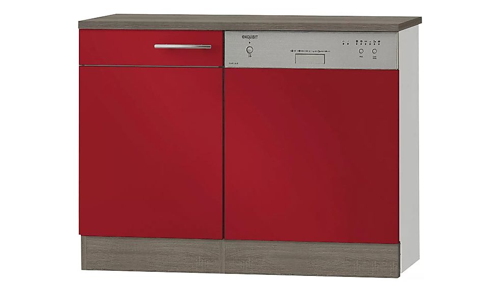 Spülenschrank-Set  Monza - rot - 110 cm - 84,8 cm - 60 cm - Sconto günstig online kaufen