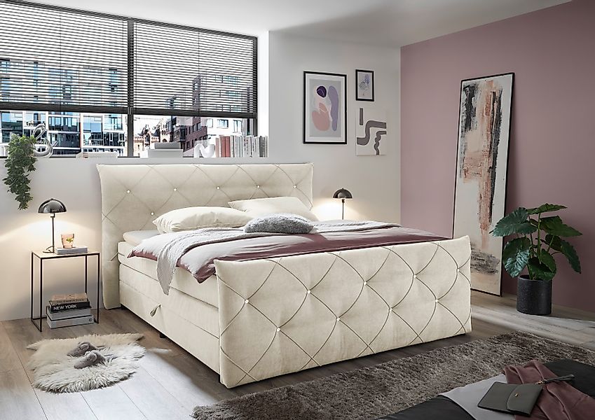ED EXCITING DESIGN Boxspringbett Villano, mit günstig online kaufen