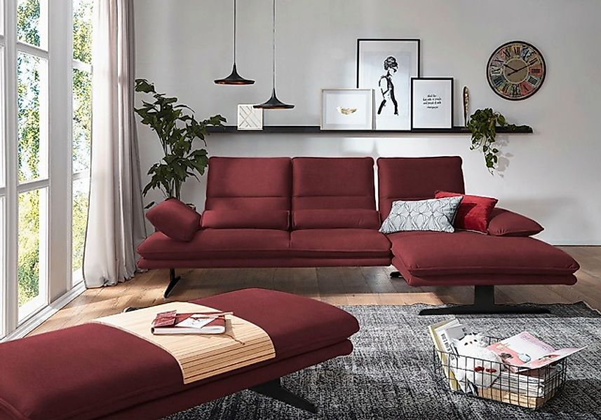 W.SCHILLIG Ecksofa »broadway, Designsofa mit tollem Sitzkomfort«, Sitztiefe günstig online kaufen