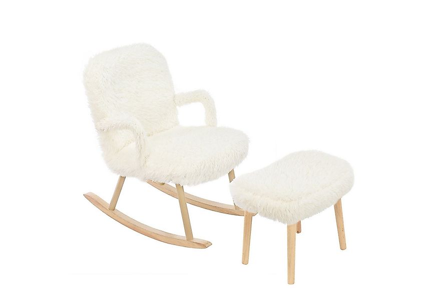 FUROKOY Schaukelstuhl Schaukelsessel Relaxsessel mit Hocker,Stillsessel für günstig online kaufen