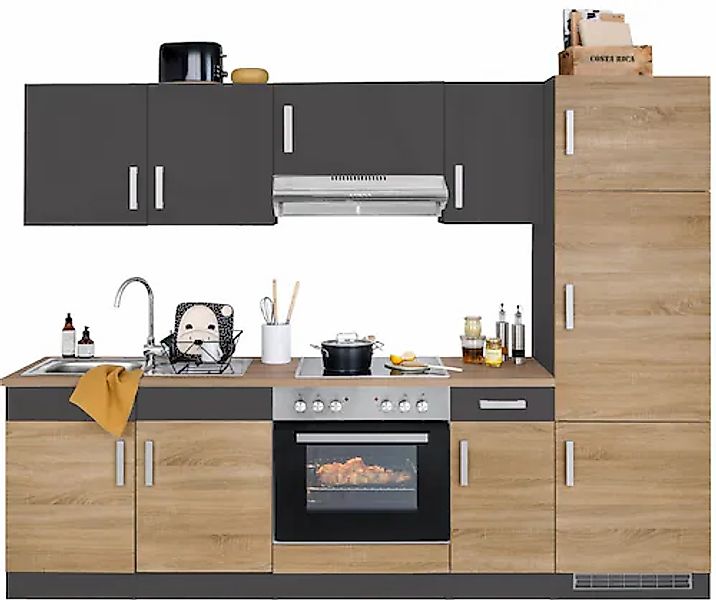 KOCHSTATION "KS-Gera" Breite 270 cm, wahlweise mit E-Geräten, mit Arbeitspl günstig online kaufen