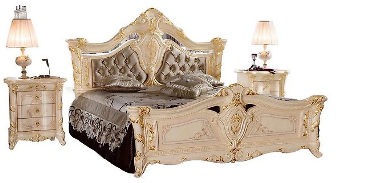 JVmoebel Bett Doppel Hotel Betten Schlafzimmer Massiv Holz Möbel Polster Br günstig online kaufen