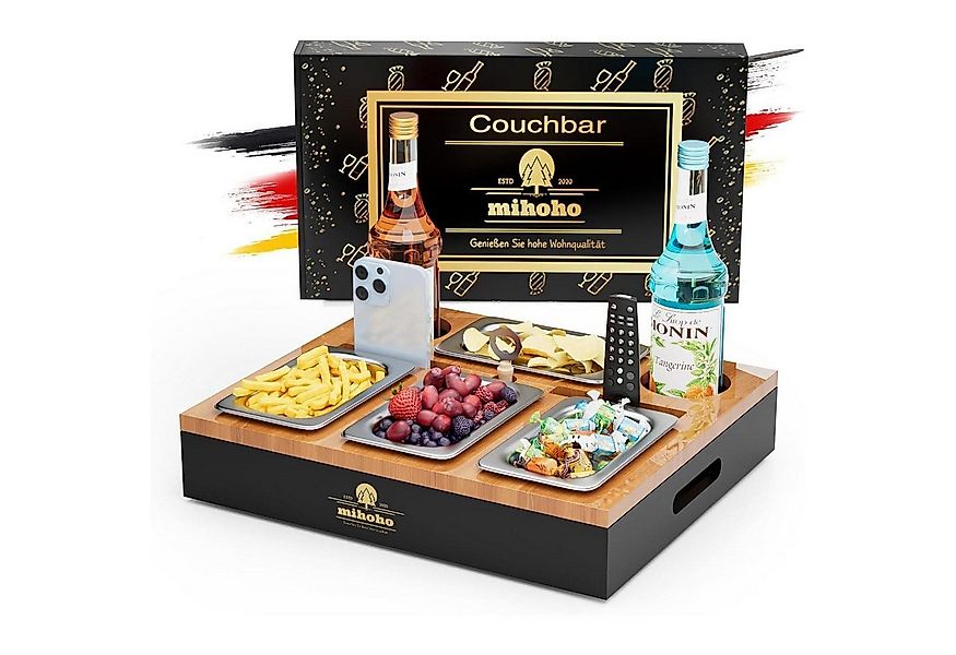 LuxusKollektion Badaccessoire-Set Couchbar Sofatablett Holz Snackschalen Bi günstig online kaufen