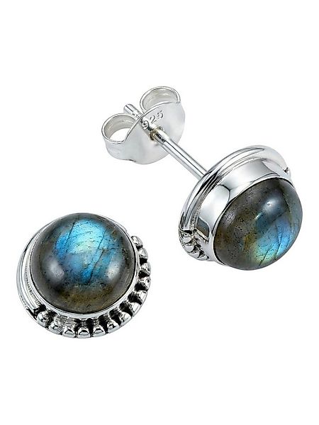 mantraroma Paar Ohrstecker IMBALI groß aus 925 Silber mit Labradorit (Paar, günstig online kaufen