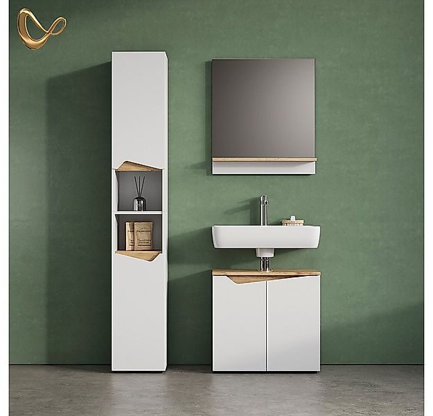 Livinity® Waschbeckenunterschrank Timavo, Weiß/Artisan-Eiche, 60 x 57.5 cm günstig online kaufen