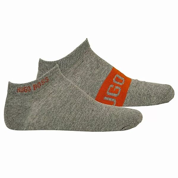HUGO BOSS Herren Socken 2er Pack - AS Logo CC, Kurzsocken, einfarbig Grau/O günstig online kaufen