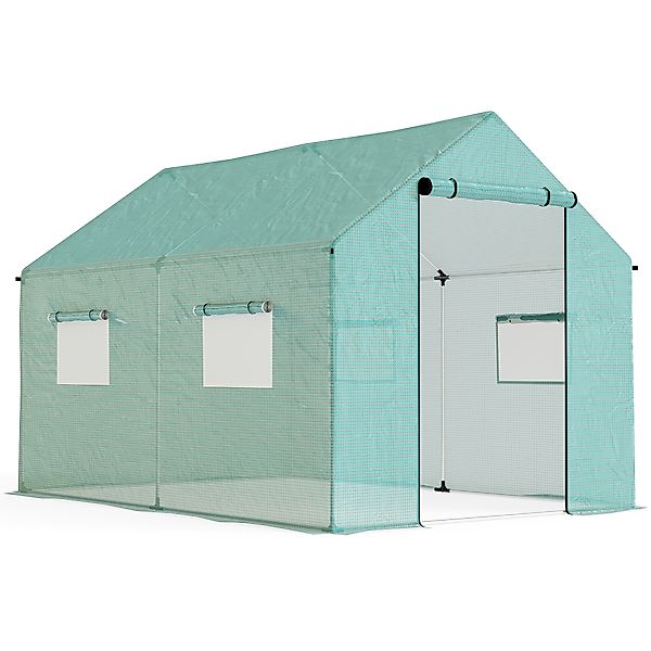 Outsunny Foliengewächshaus 2x3x2m winddicht mit Rollfenster & UV-Schutz, id günstig online kaufen