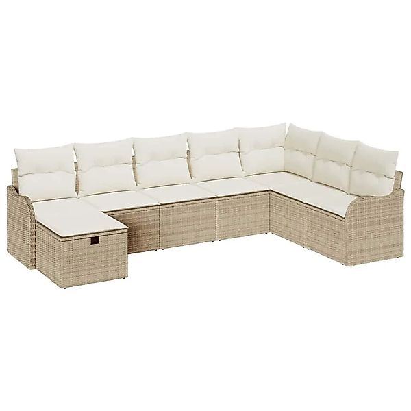 vidaXL Sofa Set mit Kissen 8-Tlg Beige und Creme Poly-Rattan 3359030 günstig online kaufen