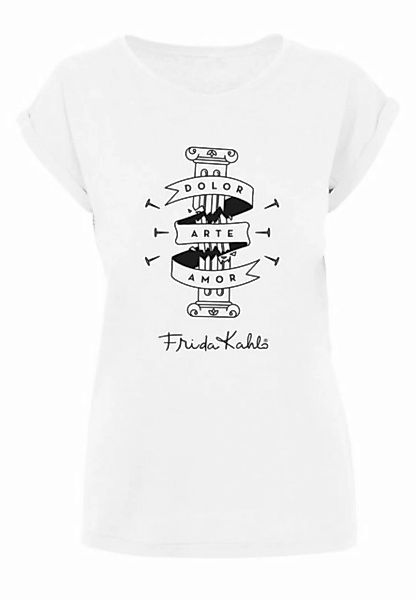 Merchcode T-Shirt Merchcode Damen Ladies Frida Kahlo - Dolor Arte Amor T-Sh günstig online kaufen