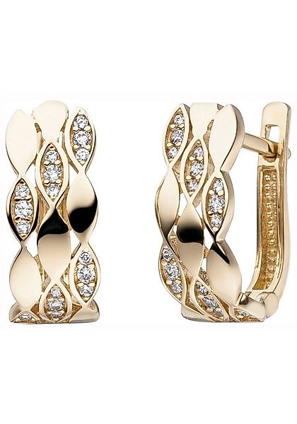 JOBO Paar Creolen, 333 Gold mit 32 Zirkonia günstig online kaufen