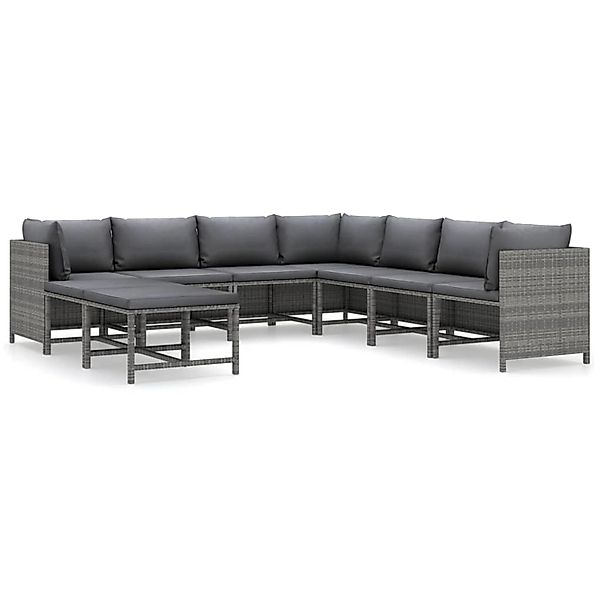 vidaXL Gartenlounge-Set 9-tlg. Garten-Lounge-Set mit Kissen günstig online kaufen