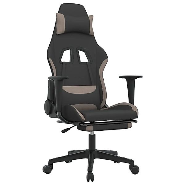 vidaXL Gaming-Stuhl mit Fußstütze Schwarz und Taupe Stoff 3143745 günstig online kaufen