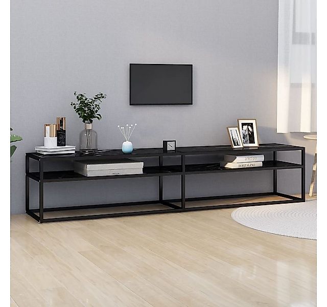vidaXL Schrankmodule TV-Schrank Schwarz Marmor-Optik 200x40x40,5 cm Hartgla günstig online kaufen