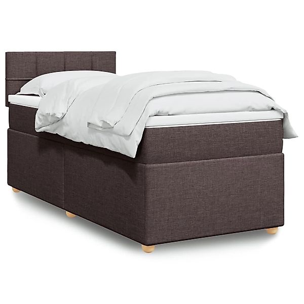 vidaXL Boxspringbett mit Matratze Dunkelbraun 100x200 cm Stoff 3288894 günstig online kaufen