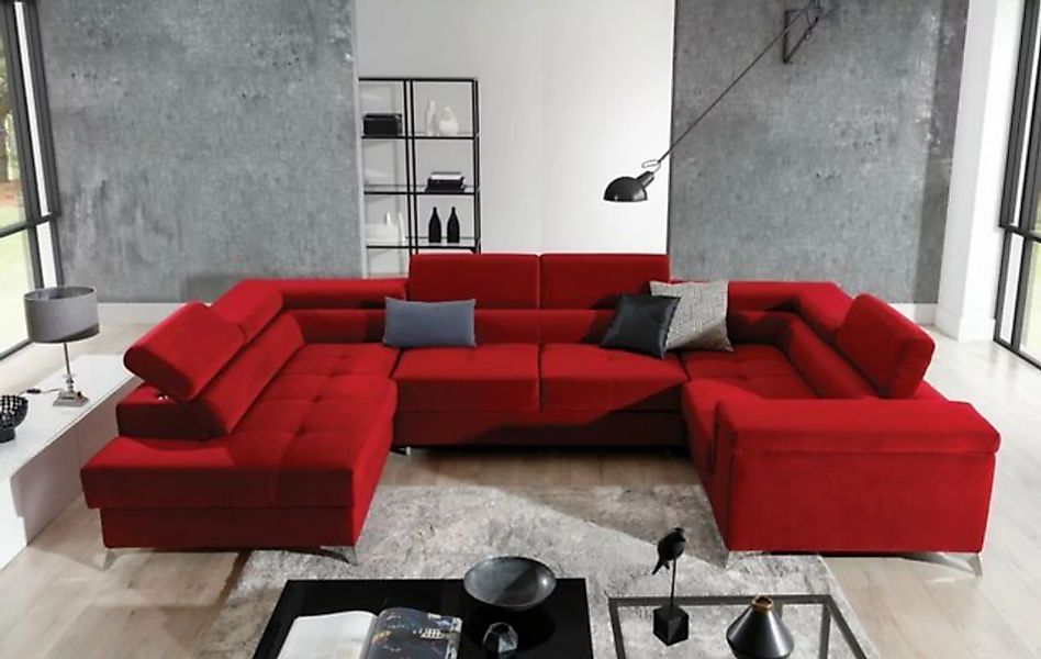 JVmoebel Ecksofa, Ecksofa U-Form Sofa Couch Design Polster Schlafsofa Bettf günstig online kaufen