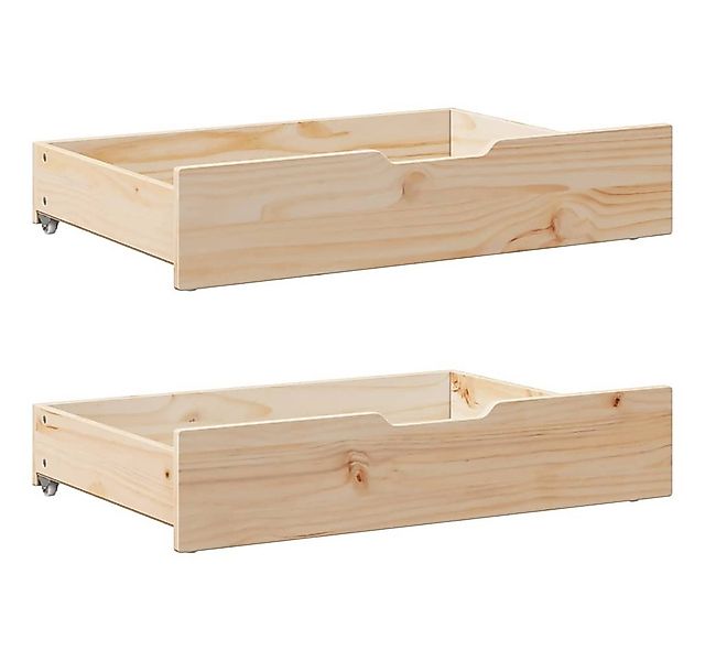 vidaXL Steckregal Bettschubladen mit Rollen 2 Stk. 80x55x17 cm Massivholz K günstig online kaufen