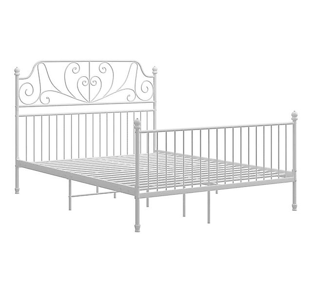 vidaXL Bettgestell, Bettrahmen Weiß Metall 140x200 cm günstig online kaufen