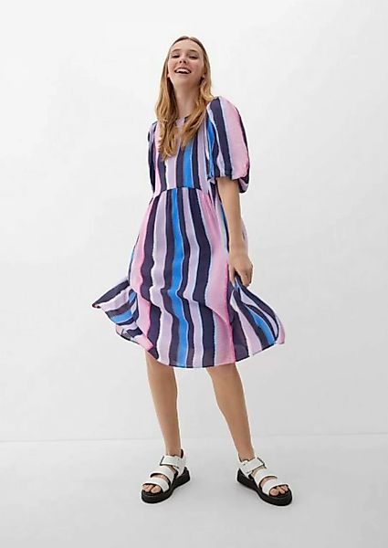 QS Minikleid Kleid aus Viskosemix Raffung, Stufen günstig online kaufen
