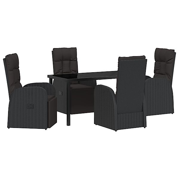 vidaXL Garten Essgruppe mit Kissen 5-Tlg Schwarz Poly Rattan 3379529 günstig online kaufen