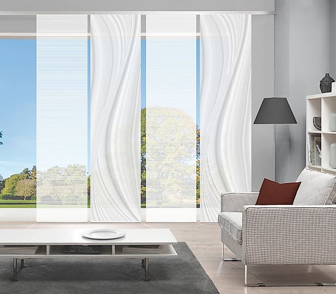 Vision S Schiebegardine LAURINA 4er SET (4 St), Paneelwagen, halbtransparen günstig online kaufen